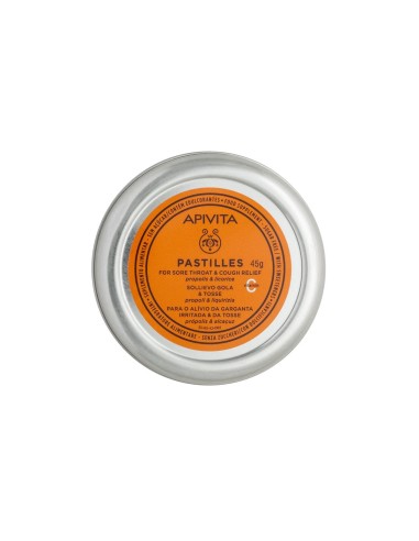 Apivita Pastilles for Sore Throat and Cough Relief Propolis and Licorice 45g