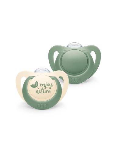 Nuk For Nature Silicone Soother Green 18 to 36m x2