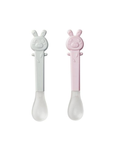 Saro Set of 2 Spoons Soft-Ended Grey-Pink