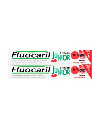 Fluocaril Junior 6 to 12 Toothpaste Red Fruits 2x75ml