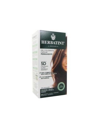 Herbatint Permanent Hair Color Gel 5D Light Brown Golden 150ml