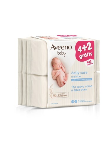 Aveeno Baby Pack Daily Care Baby Wipes 6x 72 Units