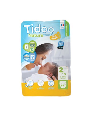 Tidoo Newborn Diapers 2S (3-6kg) 58 pcs