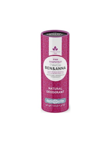 Ben Anna Natural Deodorant Grapefruit Pink Stick Paper Tube 40g