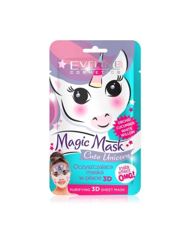 Eveline Cosmetics Magic Mask Cute Unicorn Purifying 3D Sheet Mask