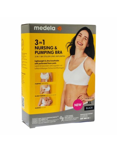 Medela 3 in 1 Nursing and Pumping Bra Black XL